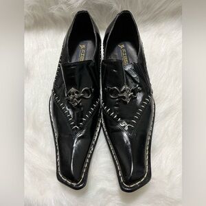 Fiesso by Aurelia Garcia Leather Western Men Shoes- Black Size 7